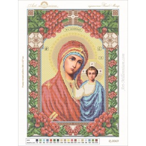 R-0069 Kazan Icon of the Mother of God A3 (viburnum)