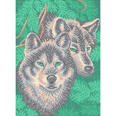 W-0681 Вовки в сосновому лісі (повна зашивка) А3