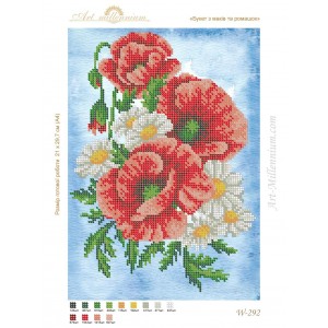 W-292 Bouquet of poppies and daisies