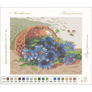 W-317 Basket with cornflowers A5