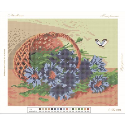 W-318 Basket with cornflowers A3